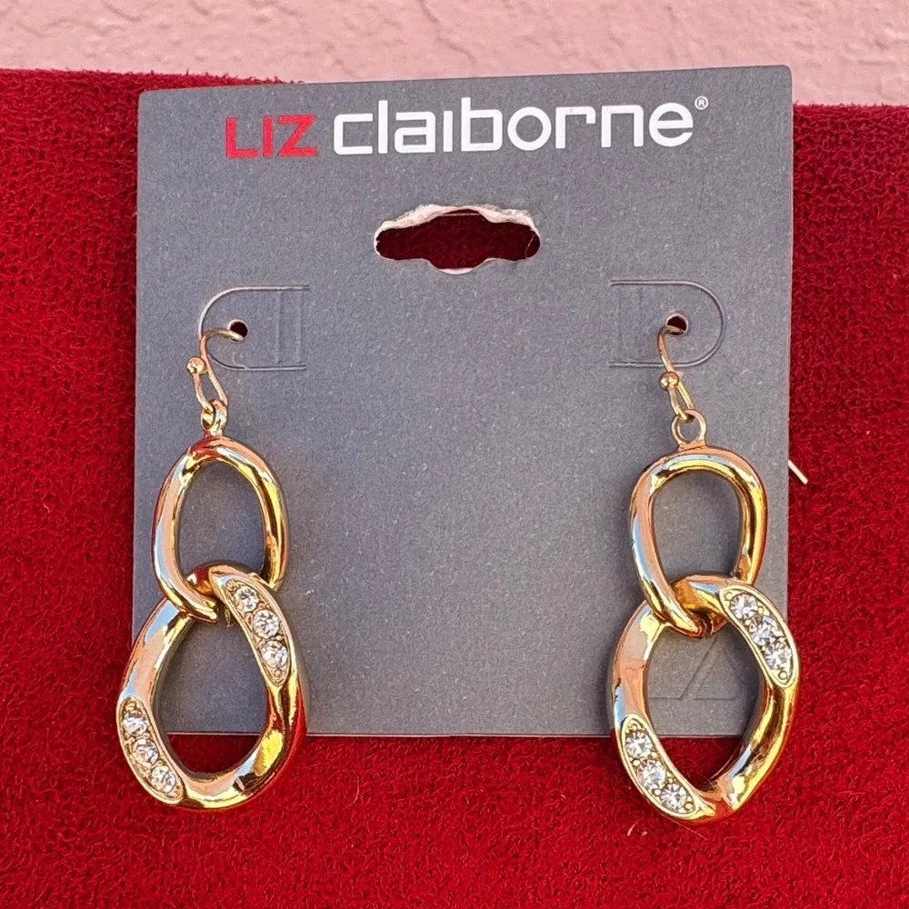 NEW Liz Claiborne Gold and Silver-Tone Dangle Earrings